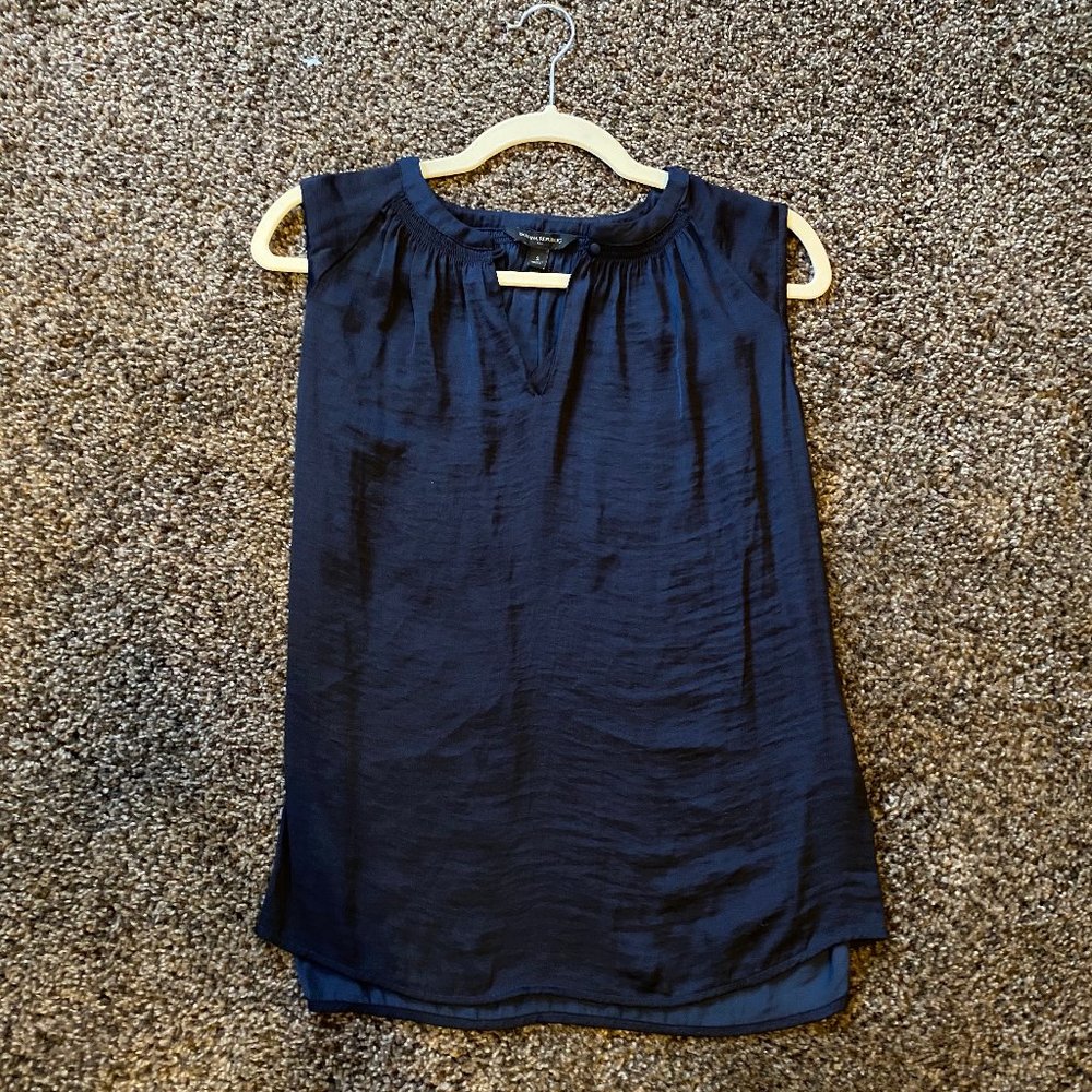 Banana Republic Navy Silk Blouse